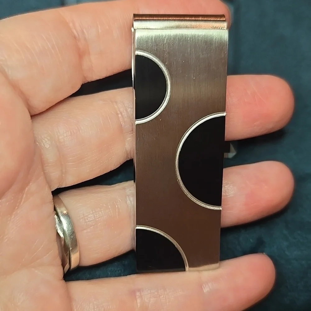 Sleek Silver and Black Money Clip Accessory Brand New